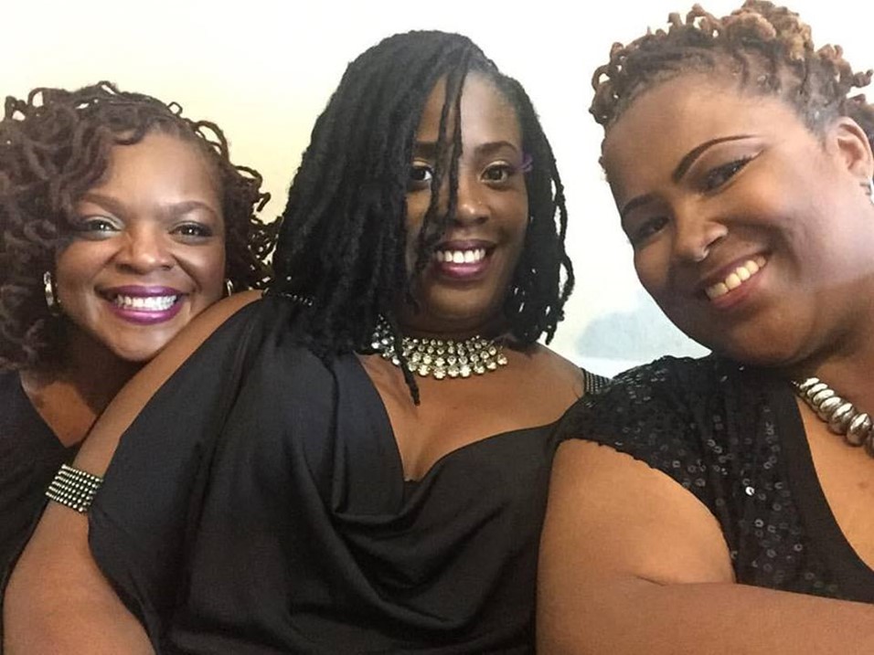 Happy client showing off their new hairstyle